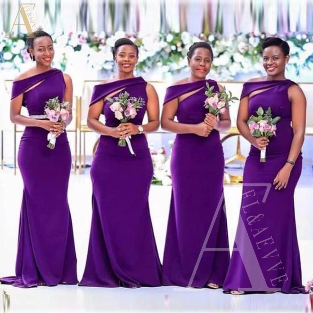 

Grape Satin Bridesmaid Dresses One Shoulder Wedding Party Dresses for Bridesmaids Woman 2024 Mermaid Elegant Gowns Weddings Robe