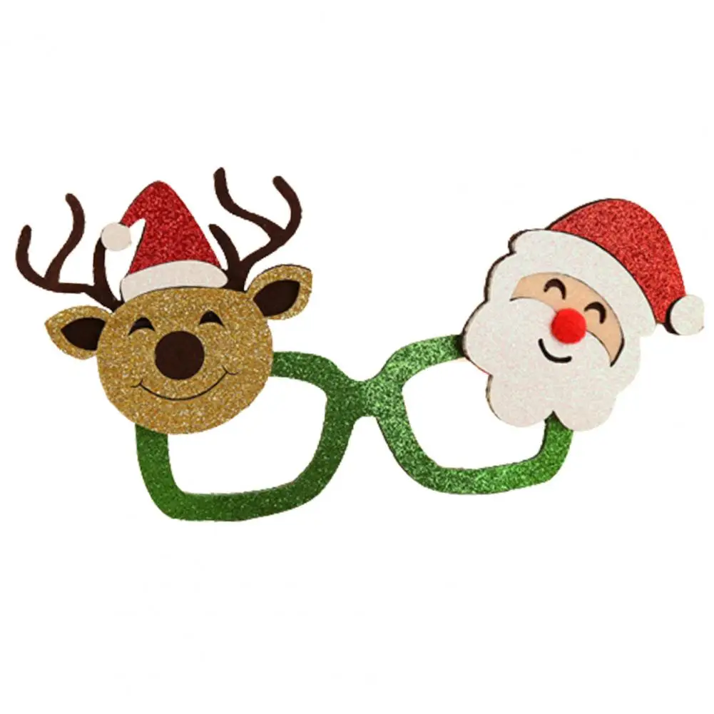 

2022 Christmas Glasses Santa Claus Xmas Tree Elk Paper Glasses Frame Glitter Sequins Eyeglasses Costume Accessories Photo Props