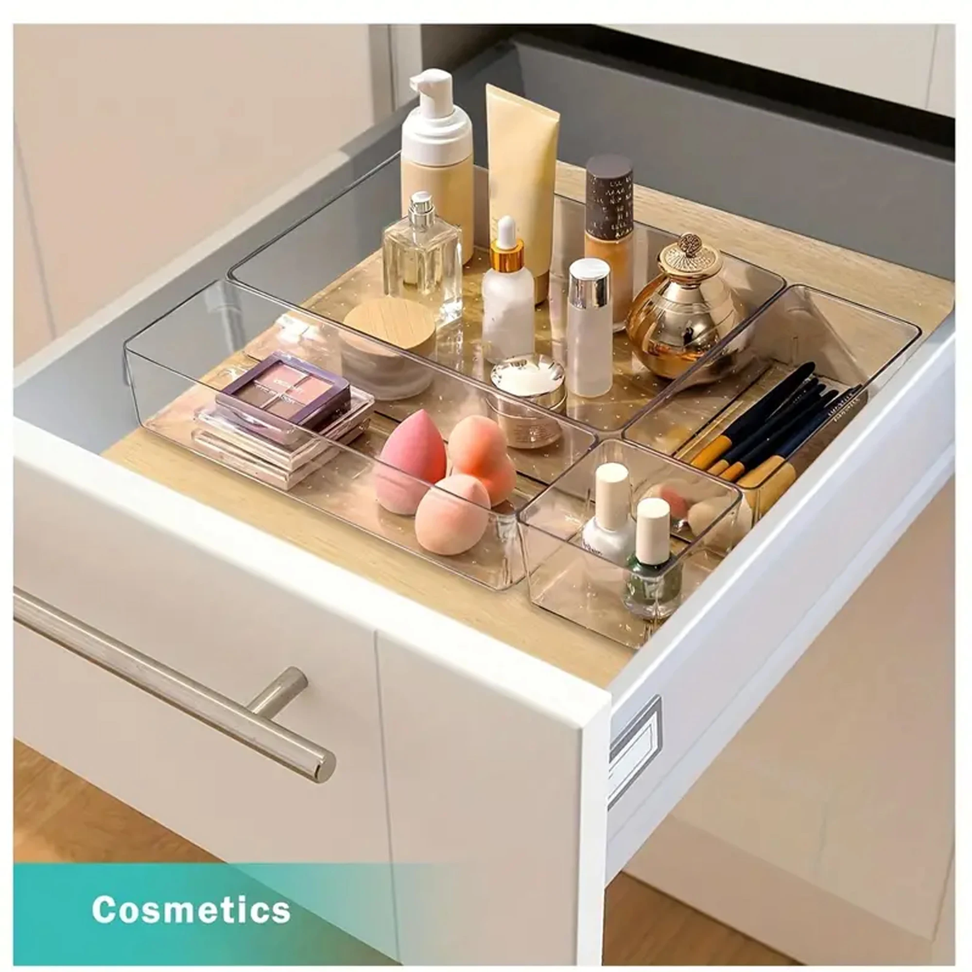 4/8/13/25/28/37피스 서랍 정리함 세트, 다기능 투명 플라스틱 서랍 정리함 세트, 화장품, 보석, 문구류, 가정 정리, 사무용품 등에 적합