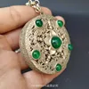 Vintage Miao Silver Carp Lotus Hollow Chain Jewelry 3