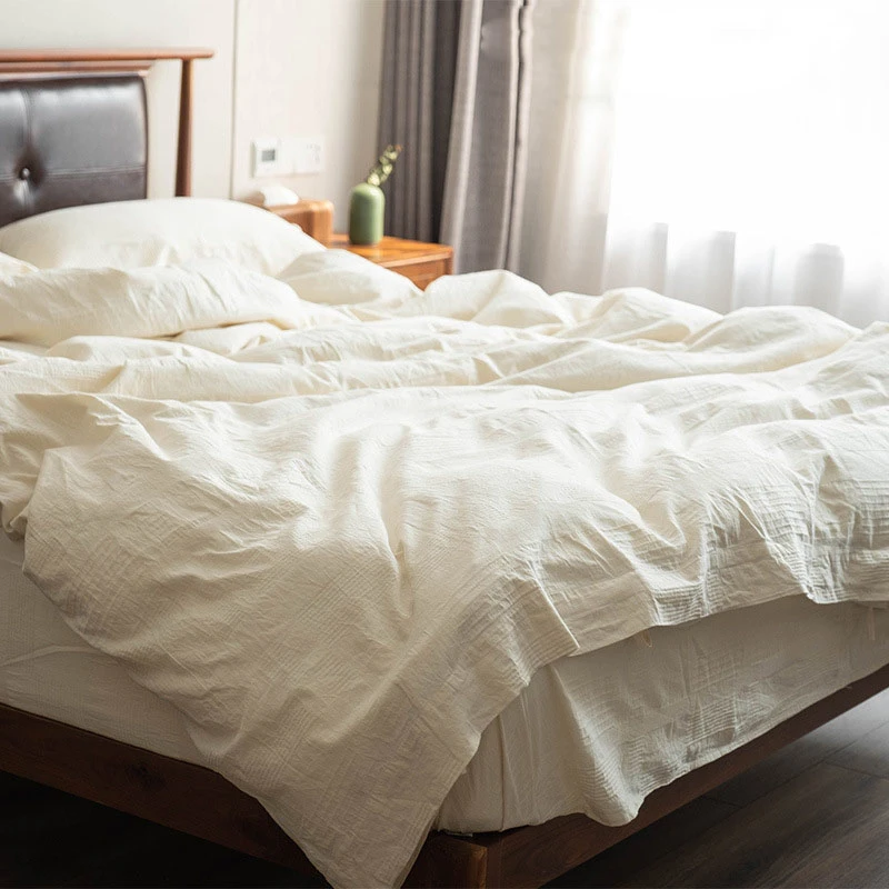 

No Printing and Dyeing 100% Cotton Bedding Set Soft Class A Queen Bedding Sets No Formaldehyde Cotton Colour Duvet Cover Set