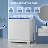 Portable Washing Machine, 40Lbs Compact Washing machine,Twin Tub Laundry Washer Machine Built-in Drain Pump,Semi-Automatic 24Lbs 2