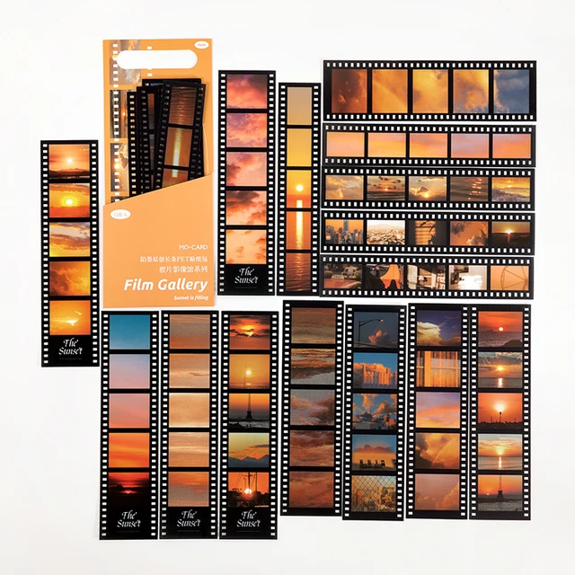 Mr Paper 8 Designs PET White Ink Strip Sticker Pack Film Image Gallery Series Creative Handbook DIY Decorative Sticker C