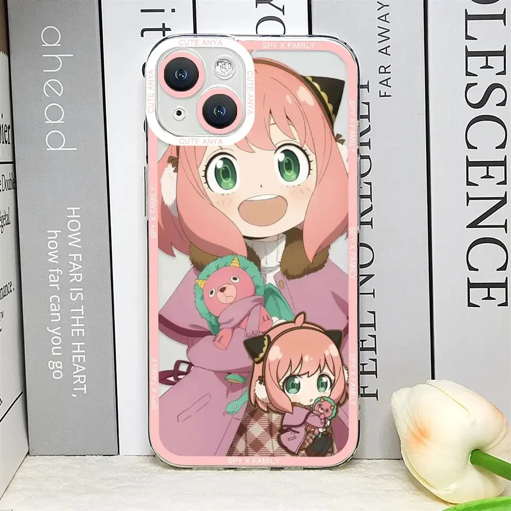 thumbnail image 1 of Funda de teléfono Kawaii Anime SPY×FAMILY Anya Forger para IPhone 14 15 11 12 13 Pro Max Mini XS XR SE2 8 7 Plus Fundas suaves transparentes, 1 of 4