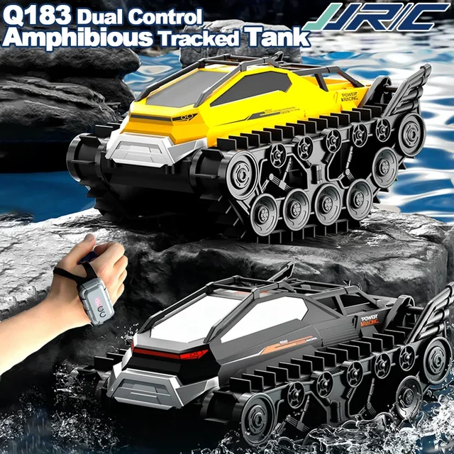 Rc Cars Tank Waterproof Amphibious Water Land All Terrain Tracked Tank Remote Control Crawler Vehicle Outdoor Cars Toy for Boys 2