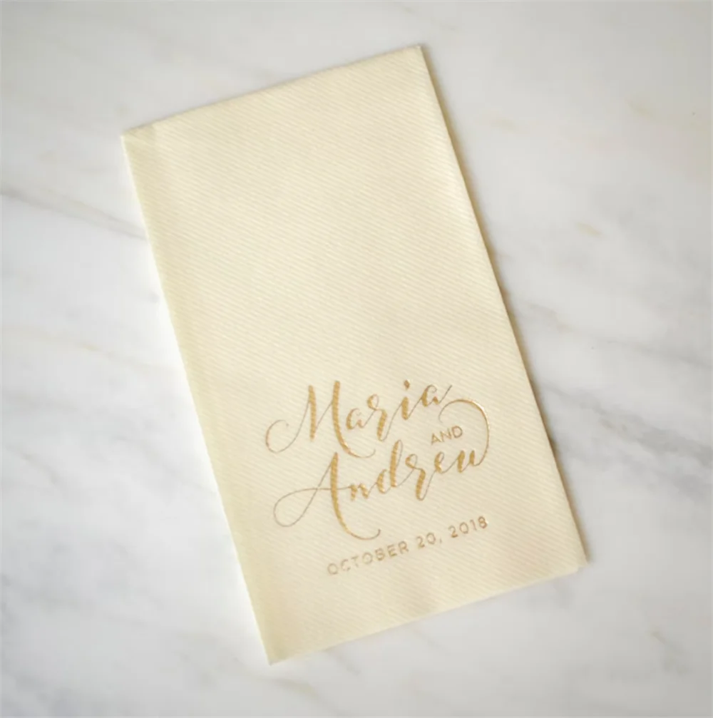 

50PCS Custom Linen Like Guest Bathroom Hand Towels, Personalized Paper Guest Towels, Wedding Bathroom Napkins, Housewarming Gift