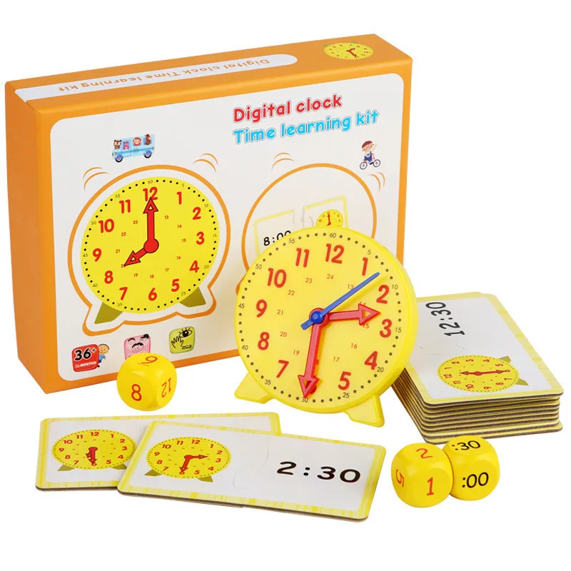 Telling Time Teaching Clock Activities Set Educational Toy Helps Kids Learn to Tell Time Homeschool Supplies Kindergartner Toy