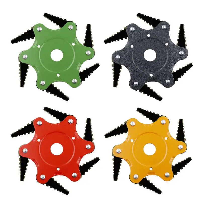 

Mower Trimmer Head,Steel Blade Grass Trimmer,Disc Trimmer Blades For Grass Eater Six-leaf Grass Eater Head Rotary Grass Brush