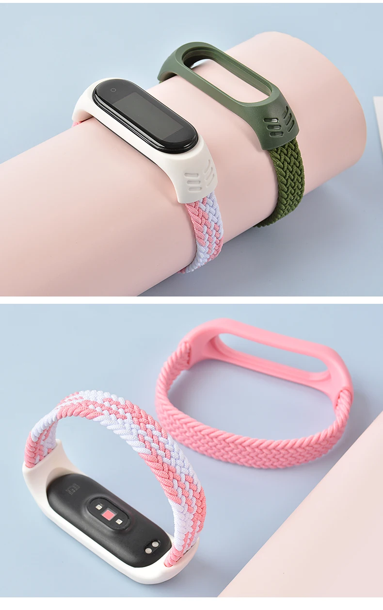 Geflochtenes Solo-Loop-Armband für Xiaomi Mi Band 7, 6, 5, 4, 3, NFC-Nylon, Ersatz-Gürtelarmband, Armband Correa Mi Band 4, 5, 6, 7-Armband – Detail 10