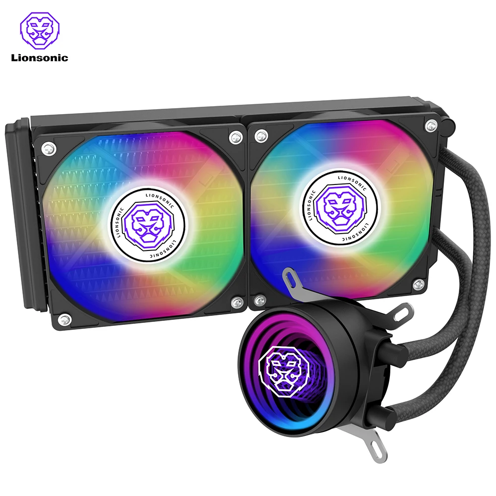 Lionsonic Water Cooler CPU Cooling ARGB Cooler Fan 120mm X99 Processor Cooler Liquid Cooling for LGA1700/1151/2011/AM3/AM4 White