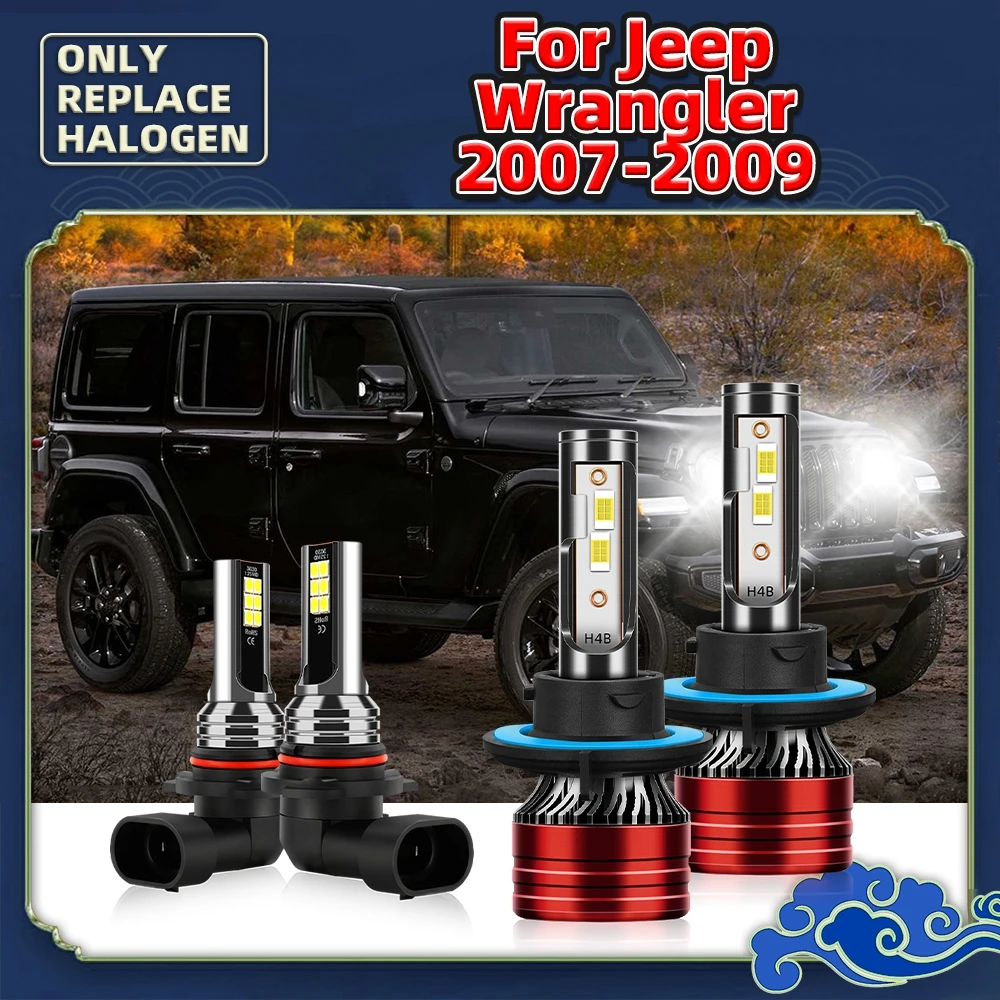 

120W 16000LM Car LED Headlight / Auto Fog Lamp 12V CSP Bulbs For Jeep Wrangler 2007 2008 2009 Replace Hi Lo Beam Headlamp Luces