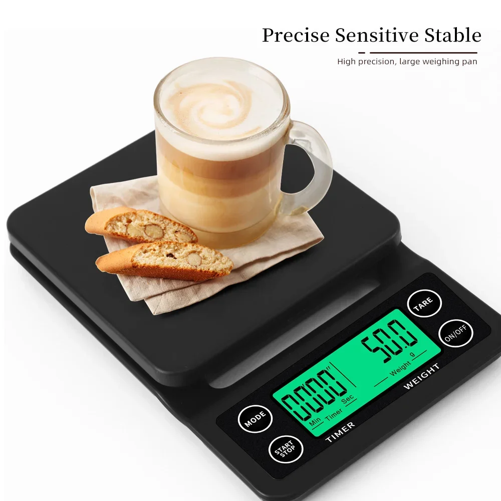 Digital Coffee Scale With Backlight Timer Portable Electronic Grams