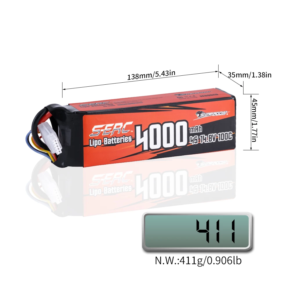 CNHL 4S 10000mAh 100C Lipo Battery (2 Pack) - 14.8V Soft Case With EC5 Connector For RC Cars, Trucks, Boats & More
