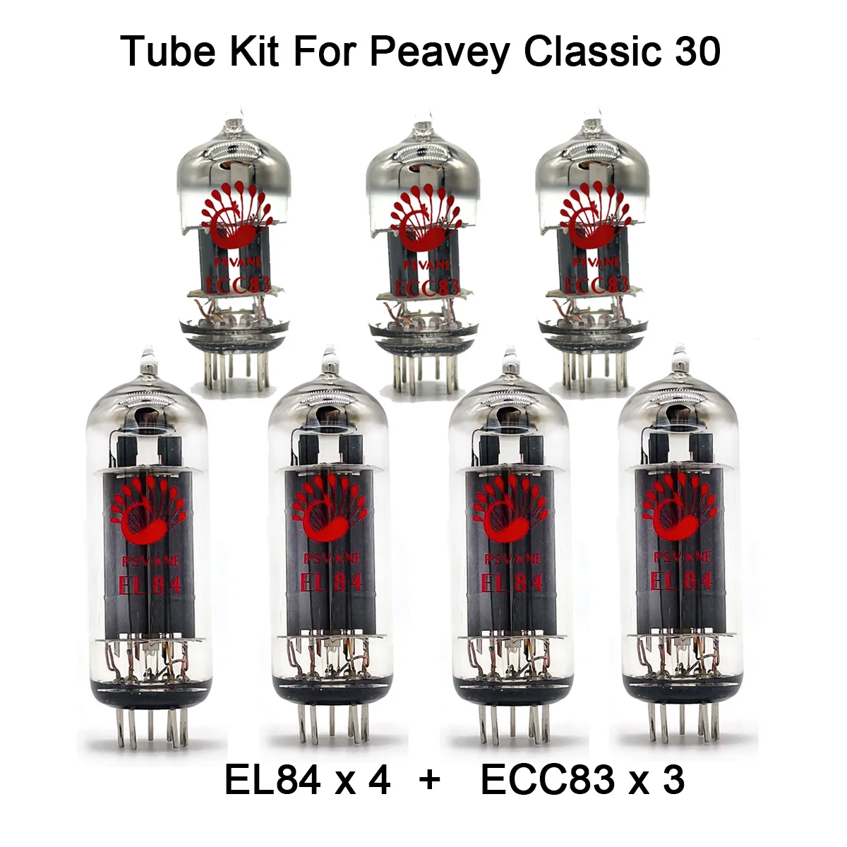 

Комплект трубок клапана для гитарного усилителя Peavey Classic 30, трубка PSVANE 4 шт. EL84 3 шт. ECC83, винтажный электронный предусилитель