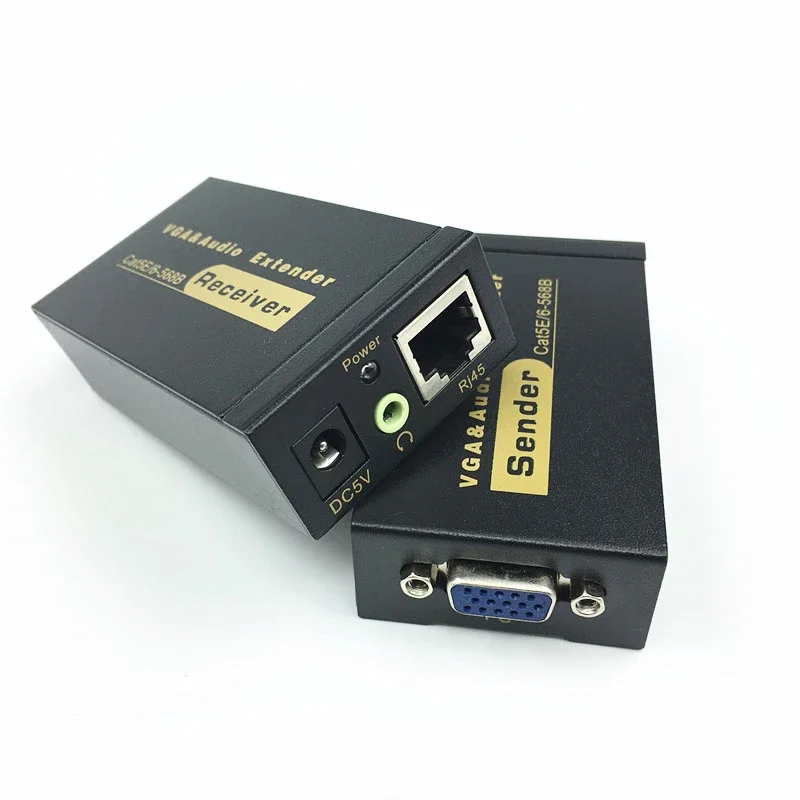 VGA UTP Extender Repeater Up To 100M by CAT5e CAT6 Cable with AV Audio Port