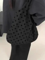 Street Sle Retro Polka Dot Large Capaci Versatile oulder Bag Handbag Canvas Material Casual Use for Young Men And Women