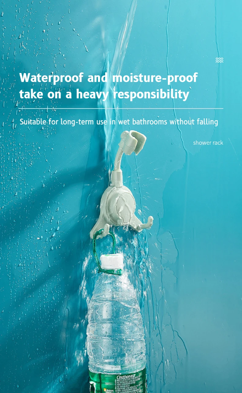 Description Picture 5 of itemAdjustable Shower Holder Stand Suction Cup Shower Head Holder Wall Mount Showerhead Bracket Bathroom Support Douche Punch-Free