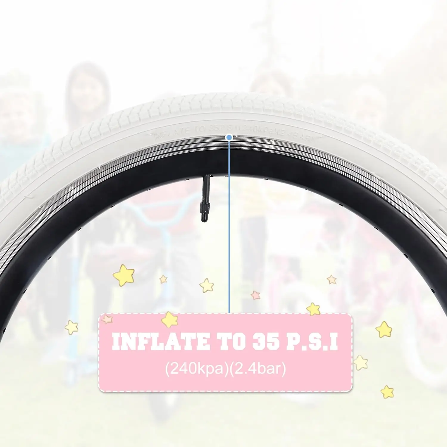 ZUKKA 1팩 20x2.125 어린이 자전거 타이어 미끄럼 방지 내구성 4가지 색상 어린이 자전거 일상 주행용