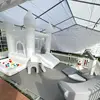 9FT White Wedding Inflatable Bounce House With Slide Bouncy Castle For Kids Jumping Party Game Trampoline With UL Blower Outdoor 3