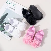 2025 New Design Spring Baby Girls First Walking Indoor Outdoor Toddler Shoes With Beautiful Flower And Soft Sole BHX5117