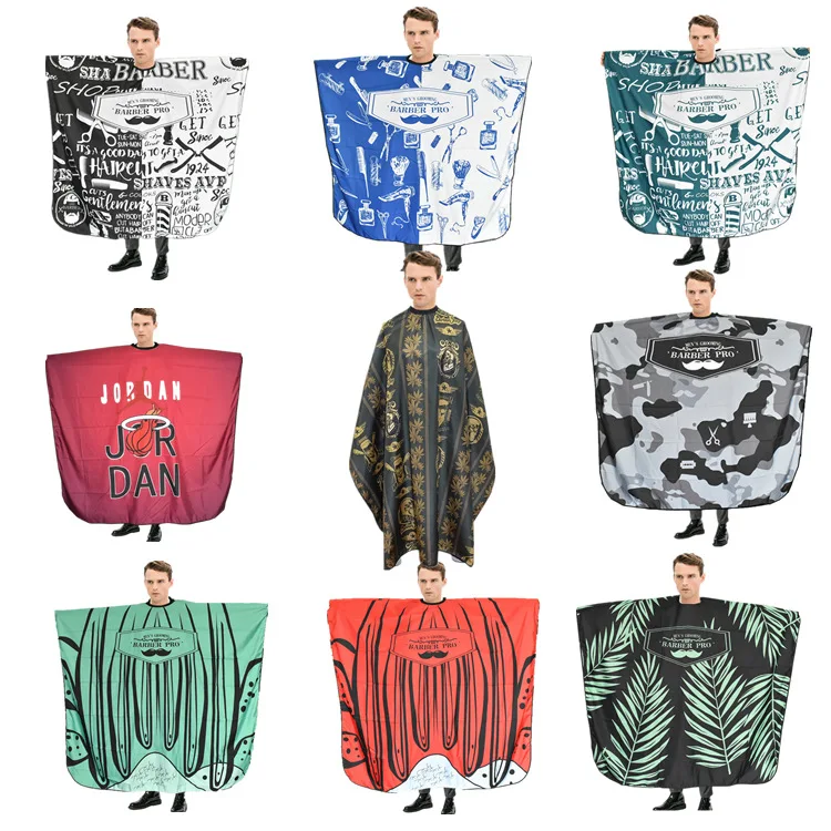 Haircut Cape Hair Waterproof Cloth Salon Barber Professional Stylist Retro Dressing Pattern Cutting