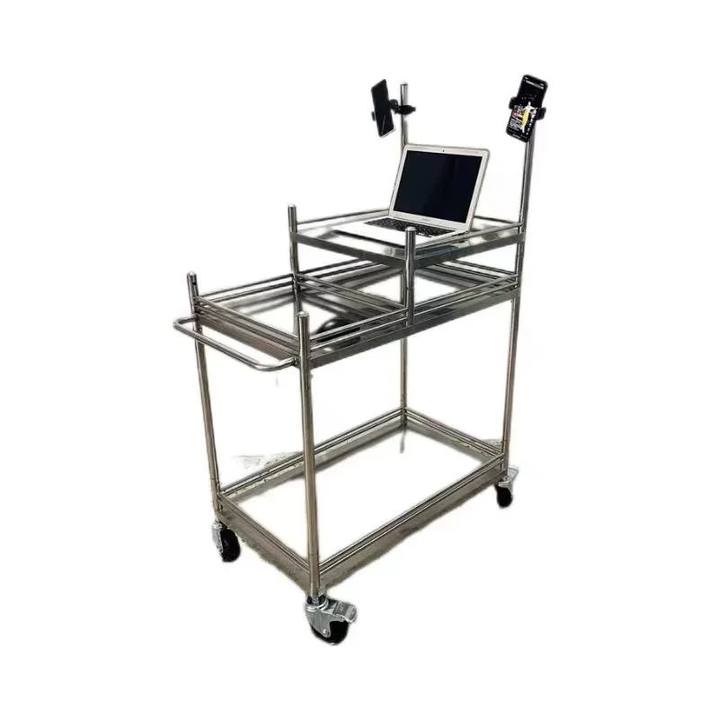 

Stainless steel live cart outdoor disassembly portable display stand stall car promotion table try snack rack.