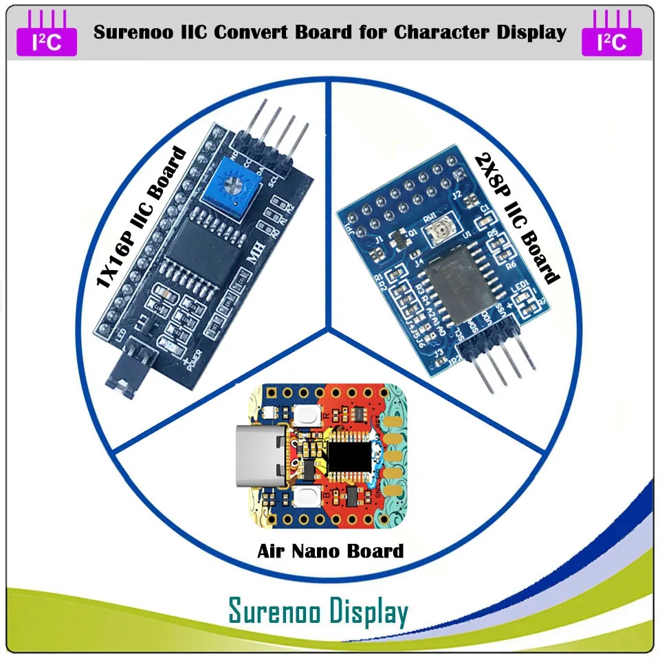 Surenoo Serial Iic I2C Twi Converti Modulo Scheda Per 0802 1601 1602 2002 4002 1604 2004 Display Modulo Lcd Caratteri Per Arduino