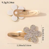 16Pcs Shiny Flower Rabbit BB Hair Clips for Cute Girls Handmade Hairpins Barrettes Headwear Fashion Kids Baby Hair Accessories 2