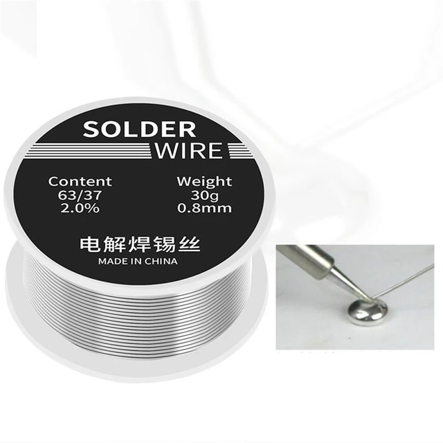 Fil étain à Soudure 0,8 mm Étain 2% Flux Fer à Souder Electronique Solder  wire