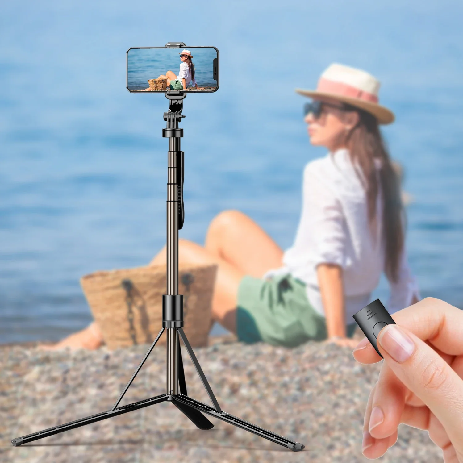 Selfie Stick Tripod Selfie Stick Cell Phone Selfie Stick Smartphone Selfie Stick Phone Selfie Tripod Mobile Selfie Stick Tripod Mount, Integrated Wireless Features for iPhone, Samsung and Smartphones 60" Long