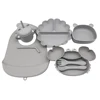 Meal Bib Pumpkin Divided Plate Baby Suction Cup Self-Feeding Eating Training Bowl Complementary Tableware Set 2
