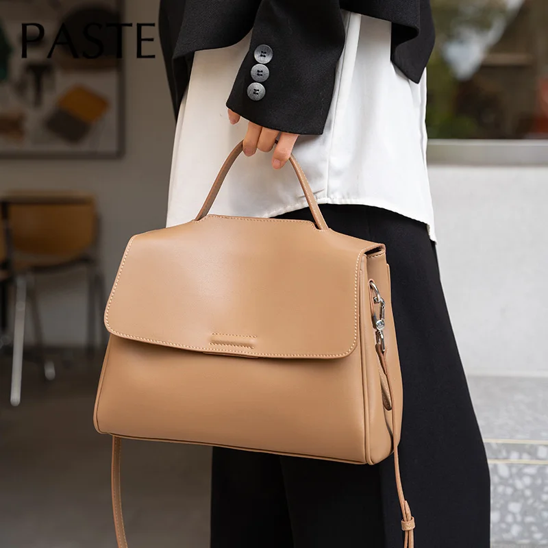

France Niche Design Women Handbag High Capacity Crossbody Shoulder Bags Solid Color Shopper Tote Grey
