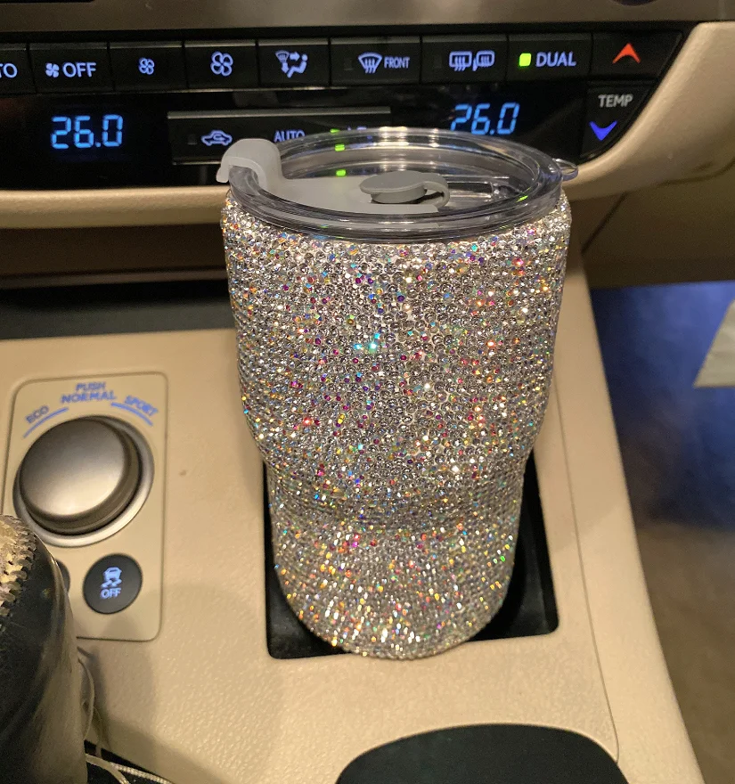 

Rhinestone Insulated Flask Cup Stainless Steel Portable Vacuum Hot And Cold Water Bottle Thermos Car Coffee Mug Gifts 400ml