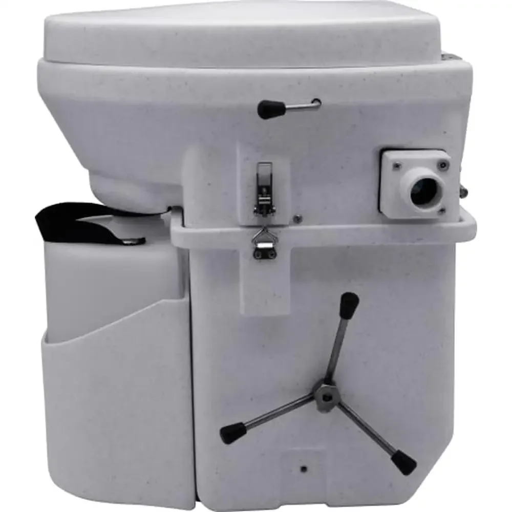Composting Toilet Close Quarters Spider Handle Design Easy Install No Odor Huge Capacity Effective Empty White 20.98"D x 19.02"W 3