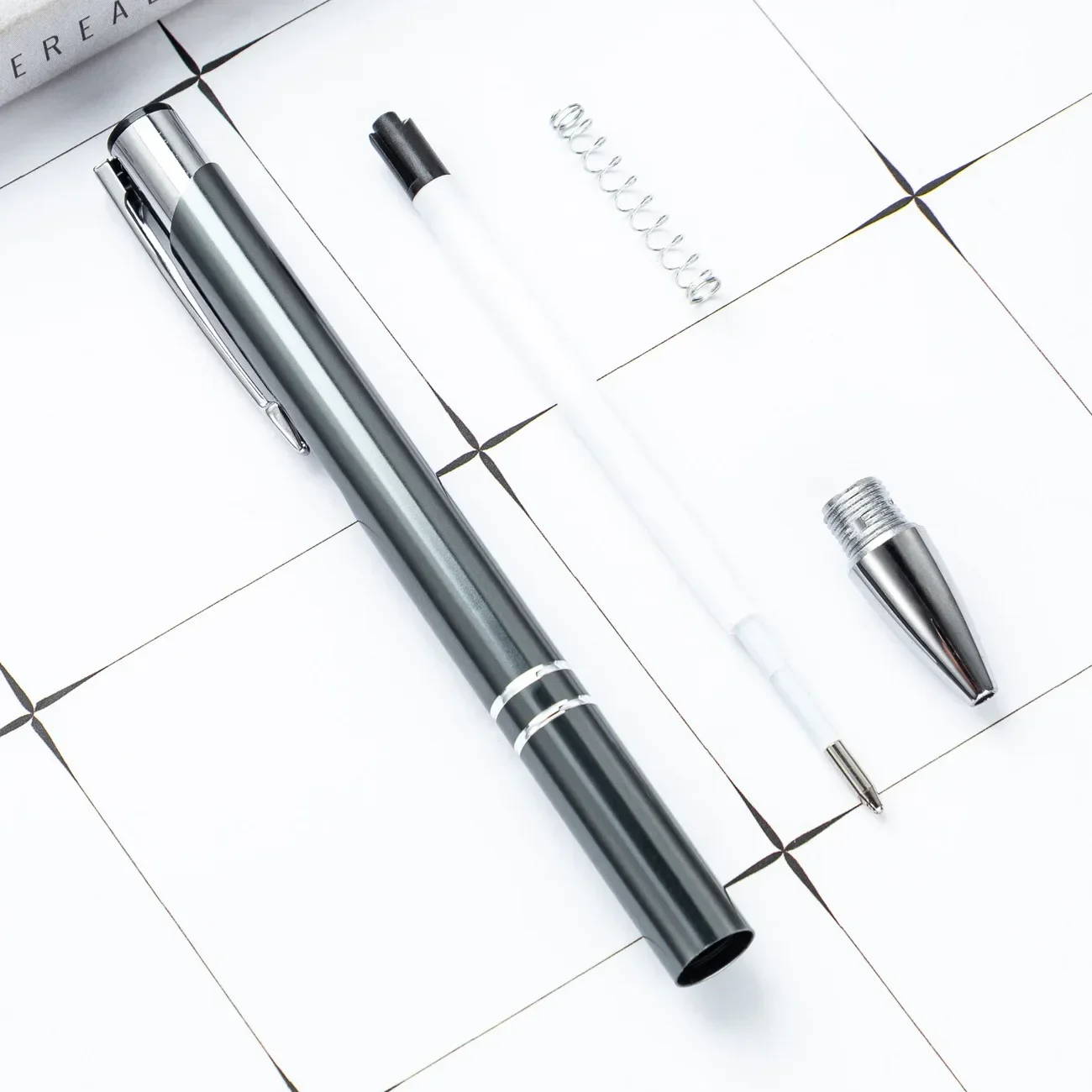 Ballpoint Pen 10-100Pcs/Lot Roller Metal Ballpoint Pen 1.0mm Gift Pens Free Custom Logo