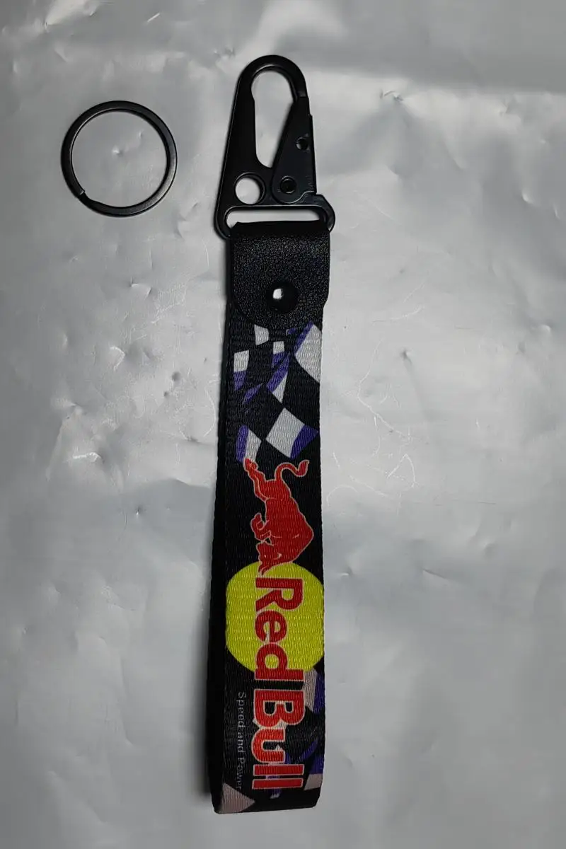 Red Bull Key Tag Racing Car Motorcycle Keychain Ring Car Lanyard Key Strap Car Accessories For Fake Taxi Keychain 3