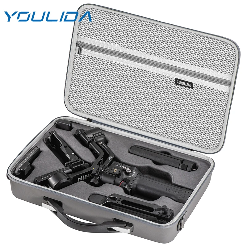 Étui de transport PU pour DJI RS5, sac à bandoulière gris