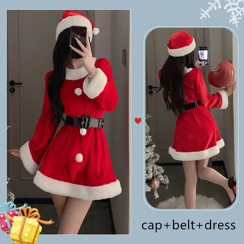 

Fdfklak Sexy Christmass Dress Decoration Lingerie Women Velvet Uniform Suit Cosplay Santa Claus Costume Extreme Mini Dress