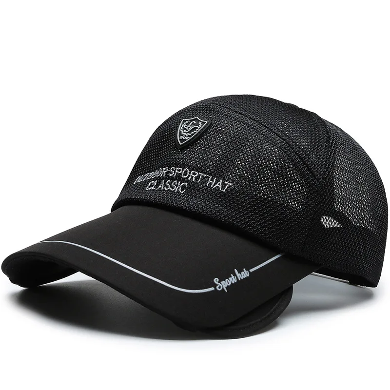 Retractable brim fishing hat male outdoor sports sun hat big brim sun hat Korean fashion baseball cap female  sports hat