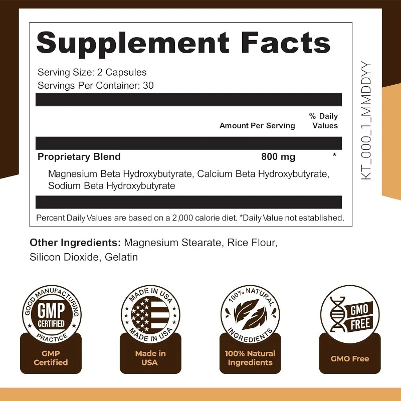 Plant Formula BHB Supplement 60 pills 2 months supply