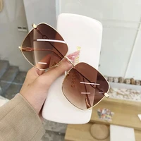 New Sunglasses Women Rimless Square Sun Glasses Luxury Ladies Fashion Personality Shades Gradient Eyewear UV400 Gafas De Sol