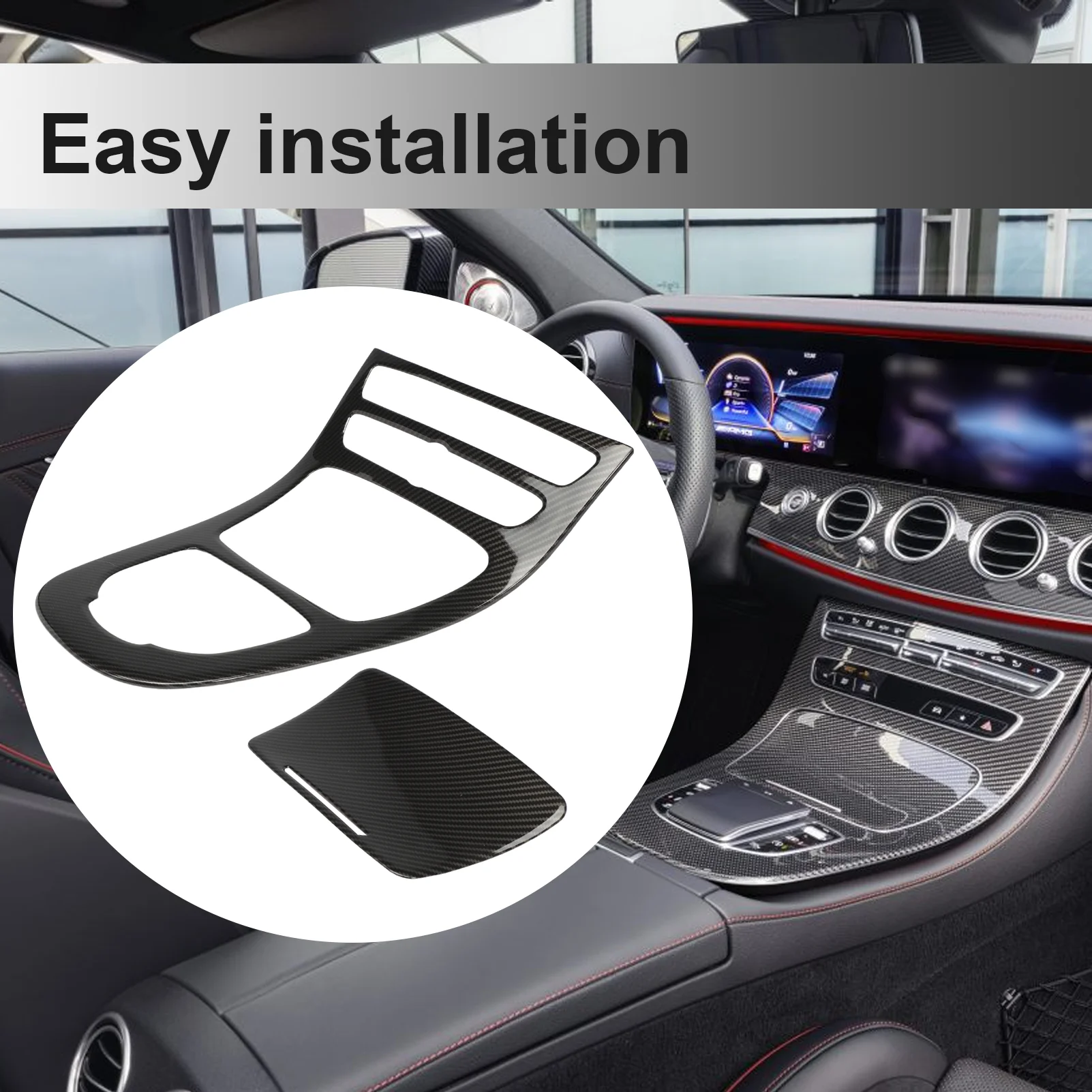 CYTGOUPER Mittelkonsole Abdeckung Für Mercedes C-Klasse W204 | Getränkehalter Rahmen 2046800307