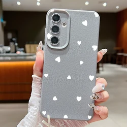 White Love Hearts Phone Case - Elegant Protective Cover for Samsung Galaxy S22+ (A517 Gray)