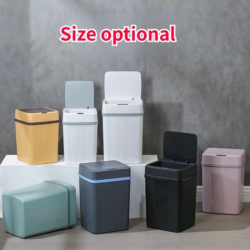 Smart Sensor Garbage Bin Kitchen Bathroom Toilet Trash Can Automatic Induction Waterproof Bin with Lid 12/14/16/18L
