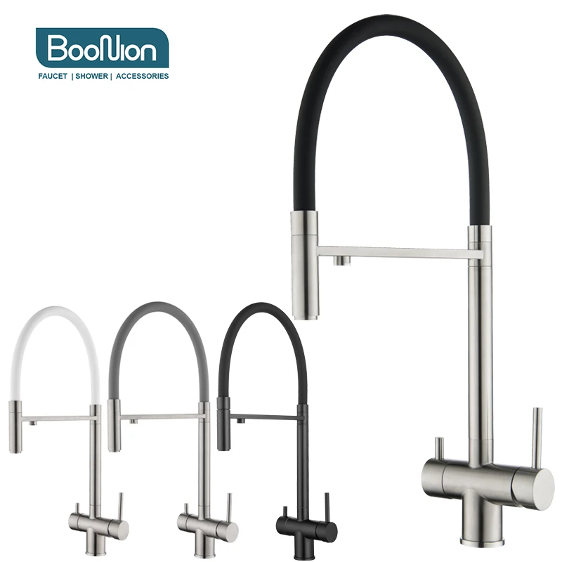 

Boonion SUS304 Stainless steel kitchen faucet Hot and cold faucet Clean water Direct drinking faucet Pull Food kitchen faucet