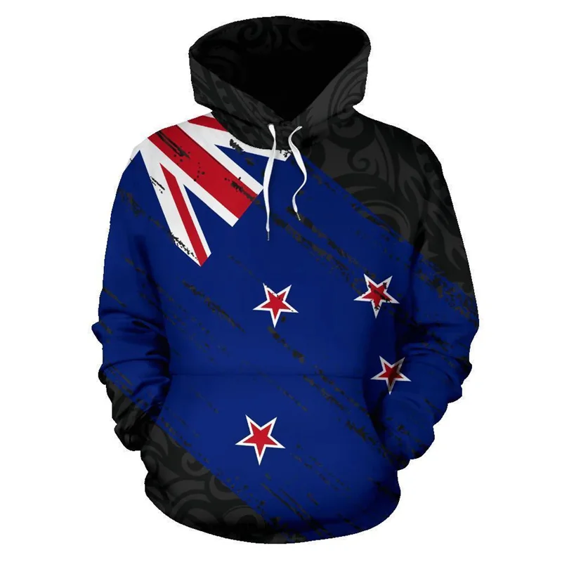 thumbnail image 1 of Sudadera con capucha con estampado 3D de la bandera de Nueva Zelanda y helecho kiwi plateado, novedad de Y2k, sudaderas con capucha y sudaderas para hombres, jerseys, ropa para mujeres, 1 of 5