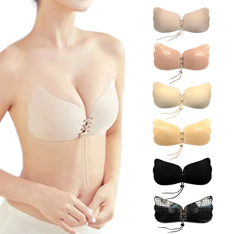 

Strapless Nipple Cover Push Up Invisible Bras Self-Adhesive Sticky Bra Women Sexy Backless Lingerie Seamless Silicone Bralette