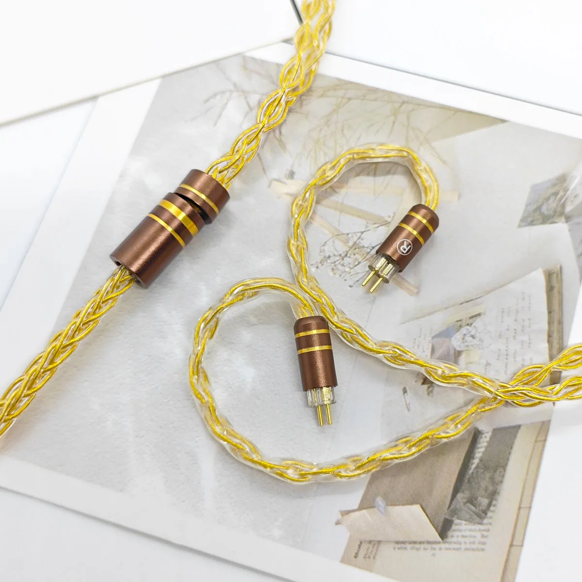 16 core pure copper gold-plated wired headphone cable 2PIN