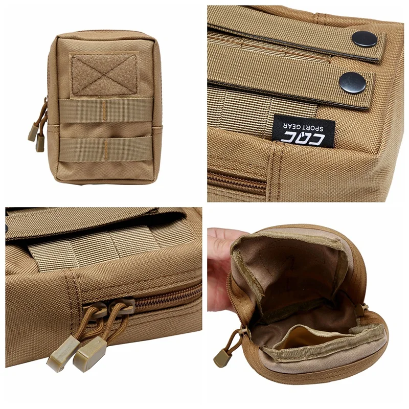 Tactical 600D Outdoor Waist Bag Molle Pouch Tool Zipper Waist Pack Hungitng Accessory Belt Pouch 3