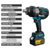 Gisam 3100N.M High Torque Brushless Electric Impact Wrench 3/4 inch Cordless Electric Wrench Power Tools For Makita 18V Battery 4